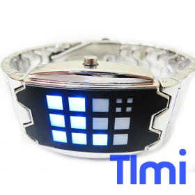 2011 Blue Binary LED Digital Mens Wrist Watch Gift