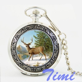  Mens Deer Women  Mechanical Pocket Watch us