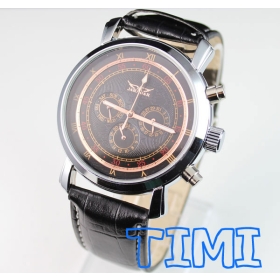 Luxury Automatic Mens Self Winding Leather Mechanical Skeleton Watches New 2012