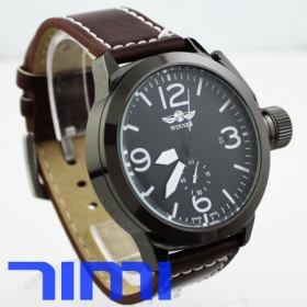 Ejército Mens AUTO Día / Fecha Negro Mecánica CHRO del reloj freeship