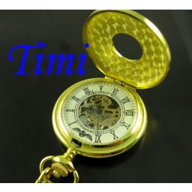 Classic Rome NO. Archaize Mechanical Pocket Gold Watch freeship 