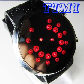 Good Quality Red LED Dot Matrix Men's Sport Watch freeship