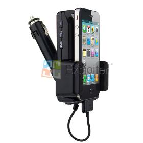 Car FM Transmitter Kit Charger Dock Holder for iPod 4 4S MP3 MP4 free shipping 