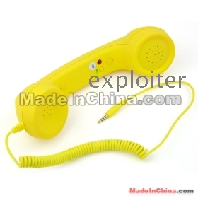 Unique Rétro casque de modèle de téléphone pour l'iPhone - caoutchouc jaune de peinture