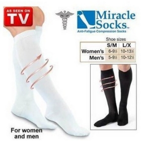 Gratis levering 10pair/lot Miracle Socks Set på TV Forbedre cirkulation Sock Compression Stocking TV002