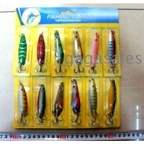 Wholesale/12card=120pcs/lot/ TACKLE Brand Bait spoon Fishing Lures with sharp hooks 