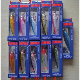 Freies Verschiffen 100pcs/lot Rapala verbunden Köder 11cm 13g 3D-Augen Kunststoff hart Fischerei lockt Mix