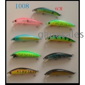 250pcs new arrival!!! hot sales high quality,hard lures,6cm fishing lures by plastic mix 5 colors wholesales free shipping