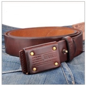 Free shipping Fashion Brand New Genuine Leather Cowhide Belt Pin buckle belt men's automatic buckle Men waistband 12377058414