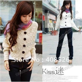 2012 New Korea Women's Fashion loose Batwing Sweater Dolman Knitting Coat 4 Colors free shipping 3308 