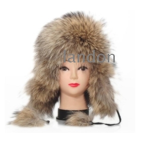 Wholesale/retail ladies fur hats,ladies genuine racoon fur hats/fur cap,women's warm racoon fur hood hats,free shipping,ID:H06