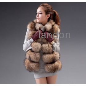 Wholesale/retail women fur coat,2012 winter new design quality racoon fur vest/jacket,free shipping,ID:WM008