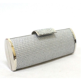 wholesale silver iron box evening/wedding purse,clutch bag,banquet/dinner/evening/bride bag,diamond hasp,cylindrical bag,ID:501-159