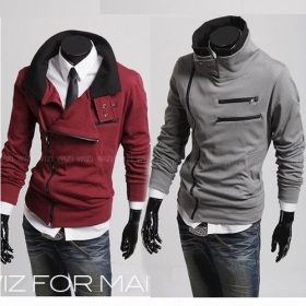 Бесплатная поставка Мужская мода Топ Разработанный пиджаки капюшоном куртки пальто