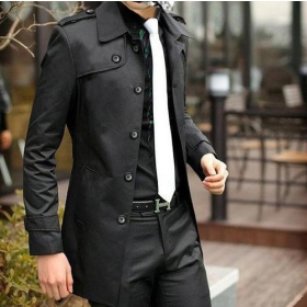 Free Shipping 2011 Korean Style Winter Outerwear Middle Long Trench Coat