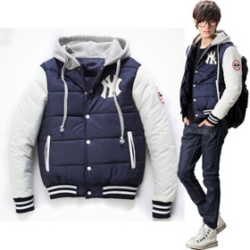 Men Varsity Letterman College Baseball Cotton Jackets NY LOGO Fashion Coat