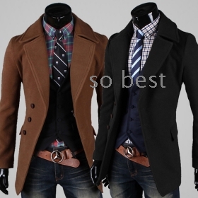 MENS CASUAL Single BREASTED TRENCH COAT  SLIM FIT JACKET