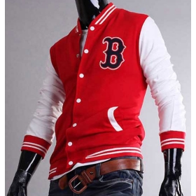 Fashion Men Varsity Baseball Coat College Sport Jacket Outwear Slim Fit Top Outwear Wrod B