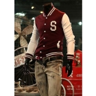 Fashion Men Varsity Baseball Coat College Sport Jacket Outwear Slim Fit Top Outwear Wrod S
