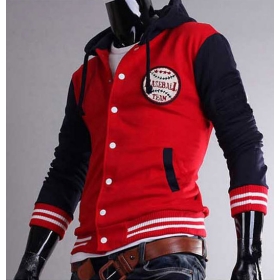 Fashion Men Hoodie Varsity Baseball Coat College Sport Jacket Outwear Slim Fit Top Outwear 