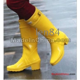Free Shipping Wholesale Brand rain boots  Hight boot British fashion and elegant high-heeled repair Tall slender legs