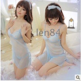 Free shipping wholesale sexy dresses sexy lingerie adult clothing bud silk, blue  Skirt + T pants