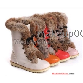 New winter's rabbit hair  boots snow boots short boots female boots winter boots big yards     