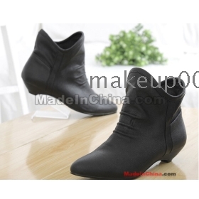 Memories of 2011 female boots popular  face contracted joker pointed face soft black short boots wedges    