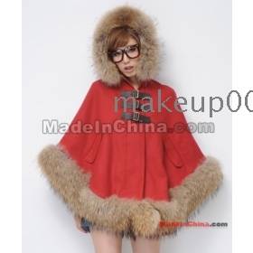 2011 qiu dong Korea new sweet lady noble hair loose from the red coat joker cloak intimate coat 