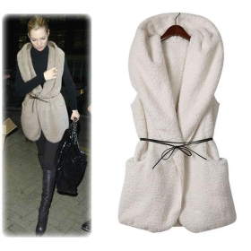 free shipping new women's hair wool vest thick coat k1