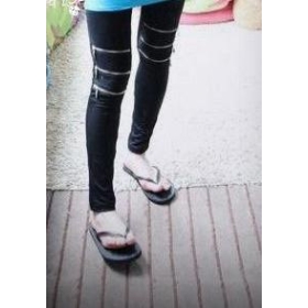 heißer Verkauf !nagelneuen Frauen des Artikel 3 das Knie Reißverschluss machen neun Minuten Hosen Hosen aus reiner Baumwolle Z3