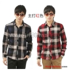 Promotion price!!! free shipping New men's grid long sleeve shirt size L XL XXL XXXL 