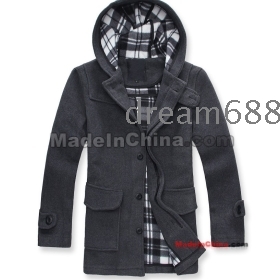 Promotion price!!! free shipping brand new men's woollen hat long coat dust coat size M L XL XXL q1