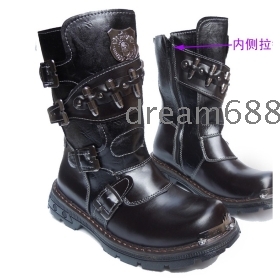    F4  free shipping Special offer British tide boots han edition rivets cowboy boots knight boots in outdoor tube army boots snow boots male boots formula 