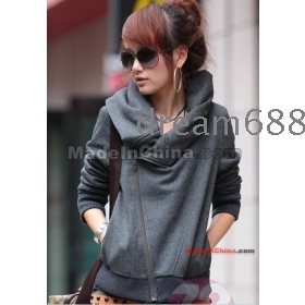 free shipping brand new women's Pile pile long sleeve thick coat zip clothing coat n2