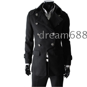     Q2   free shipping Classical two-sided characteristic man? Placket double-breasted coat, coat/coat/material