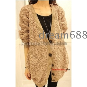 free shipping brand new women's Little sheep soft sweater cardigan coat