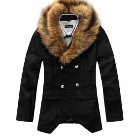vêtements homme La conception nouvelle marque pour homme à double boucle manteau de poussière queue d'hirondelle manteau taille ML XL IK5