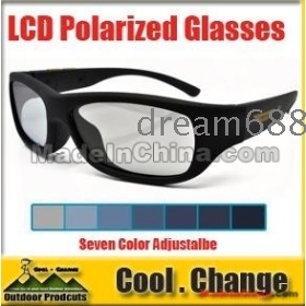 012 New Hi-tech Adjustable Color LCD  Sunglasses Outdoor Sports Eyewear glasses 7 Level Color Change 