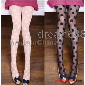   free shipping Silk stockings sexy lovely render black tights that big dot wave point of thin female filar socks 5pc  