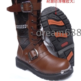 W3 free shipping  British cowboy boots tide male outdoor boot tall canister boots han edition tangerine leisure boots zipper to pull breeze male boots 981