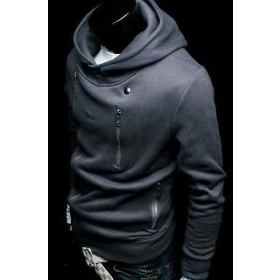 free shipping brand new men′s Fashionable clothing Casual coat jacket zip cap clothing coat size M L XL XXL  