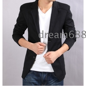    free shipping Two of the men buckle classic leisure suit fashion coat goodagain668