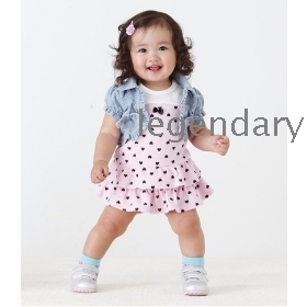 Free shipping 5sets/lot New Arriving  Girls summer clothing sets (cake dress+vest)2pcs suit  casual  Clothes 