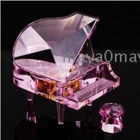 Festival gift,Crystal piano music box, 18 note musical box + free shipping Express