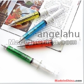 100 pcs x Novelty Liquid Syringe Ballpoint Pen Doctor Nurse