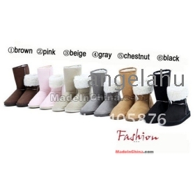 New arrival fashion winter warm flat heels solid snow boots pink gray black brown beige wholesale drop ship 405 