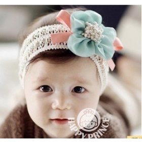 Wholesale Free Shipping 5 Pieces New Girl Nice Flower Hairbow Hairband Hair Band Headband Satin Crochet Headband With Flower 