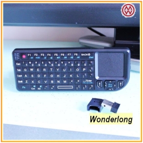  World's most Mini 2.4GHz 2.4G Wireless Rii Mini PC Keyboard with Touchpad Free shipping