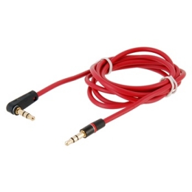 Free shipping-1.3m 3.5 mm Plug Male to Male Earphone Audio Cable for , , PC (Red)